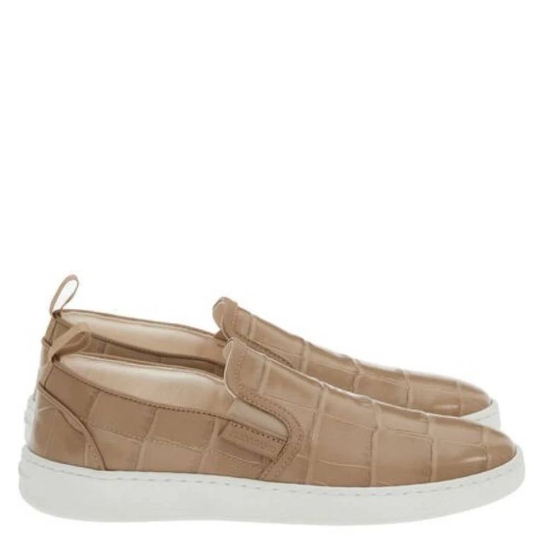 Fedra Croc-Embossed Slip-On Sneakers, Size 7