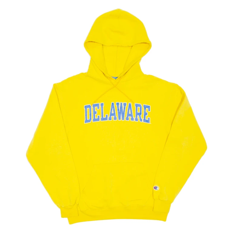 CHAMPION Mens Yellow Hoodie Pullover USA M