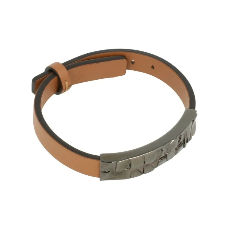 Embossed Geometric Accent on a Leather Bracelet