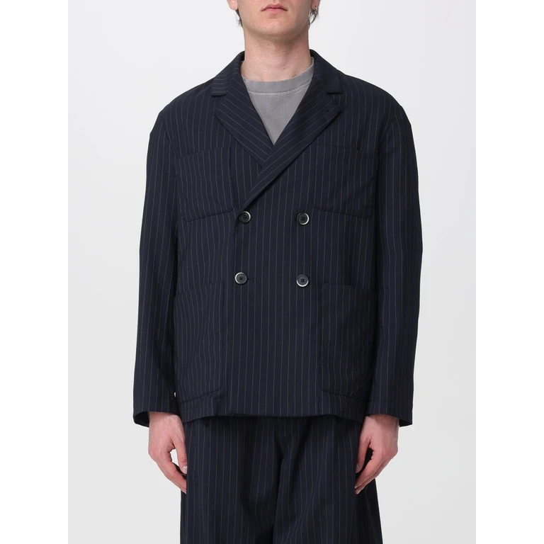 Virgin Wool Double-Breasted Jacket with Pinstripe Pattern (GIU54120519170)