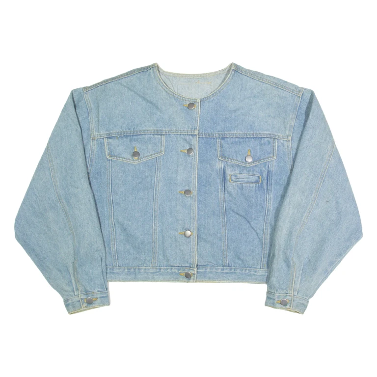 ZODA Cropped Womens Denim Jacket Blue 90s L