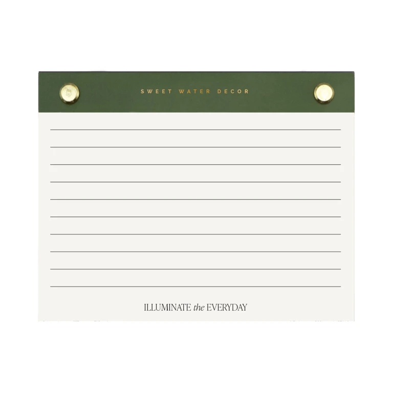 Small Green Gold Rivet Basic Notepad