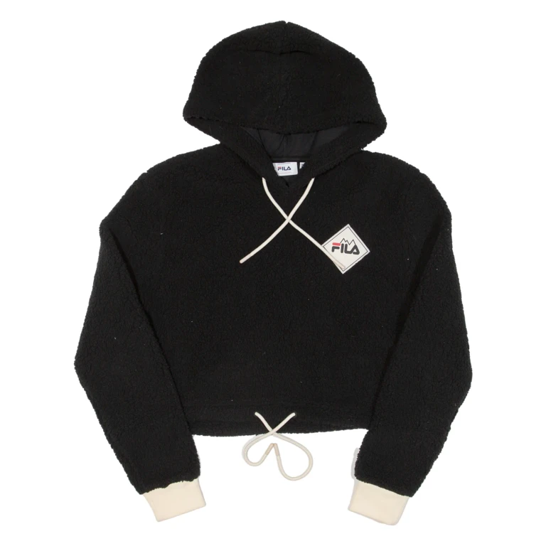 FILA Cropped Womens Black Hoodie M
