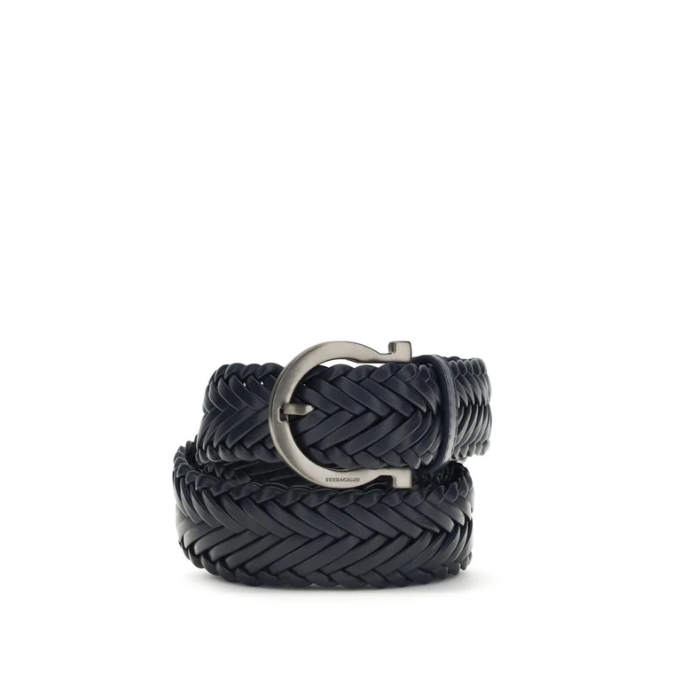 Ferragamo Blue Calf Leather Bos Taurus Belt - Men