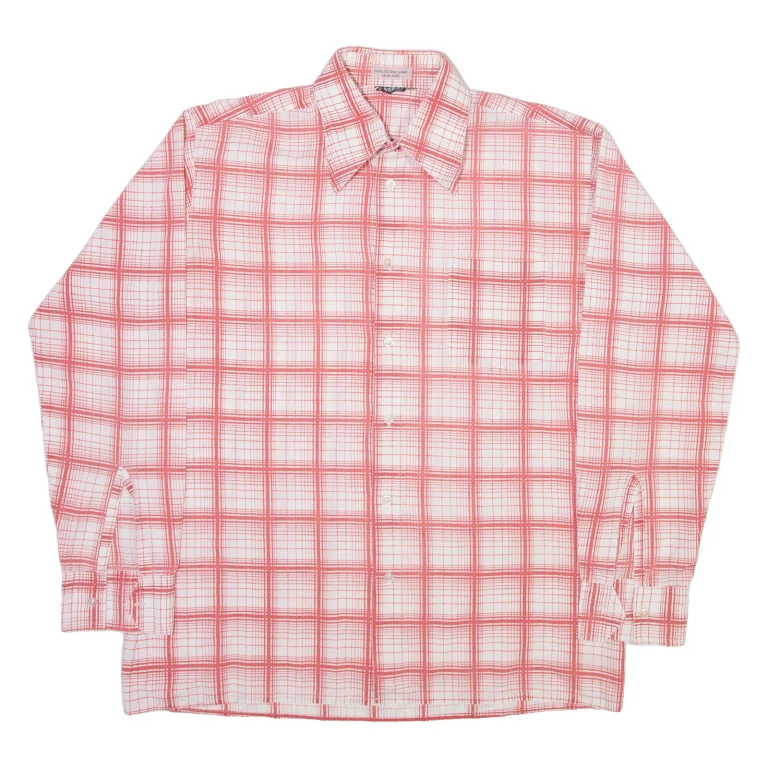 NETTELSTROTH Mens Shirt Red Check Long Sleeve M