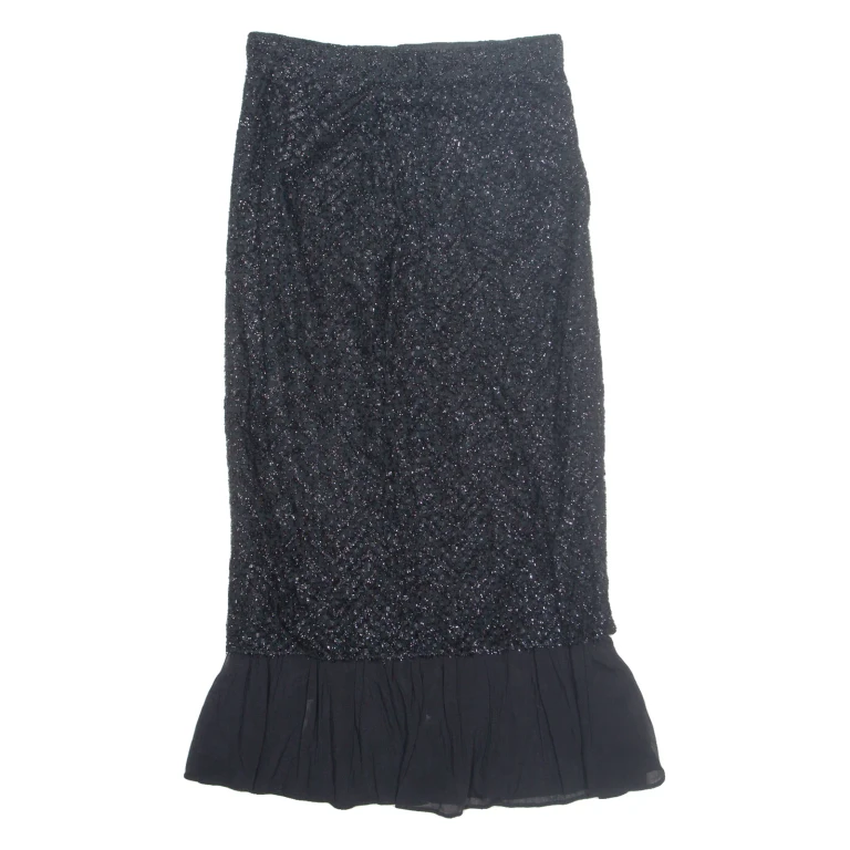 Womens Peasant Skirt Black Long M
