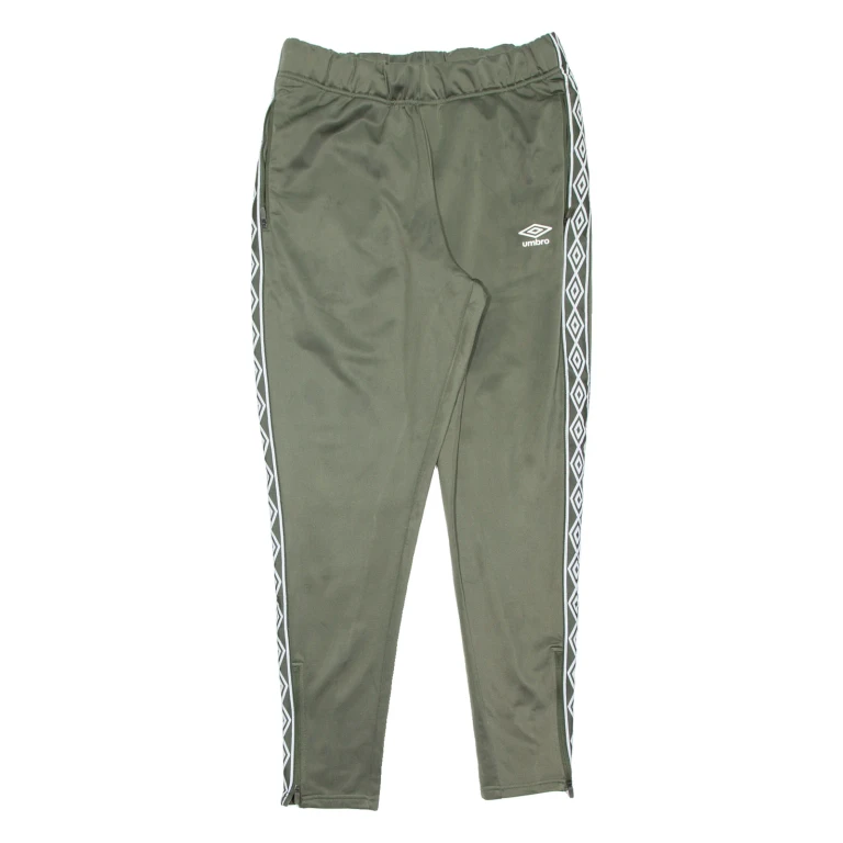 UMBRO Mens Track Pants Green Tapered L W32 L30