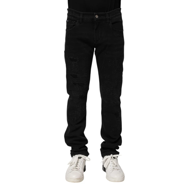 Dolce & Gabbana Black Cotton Skinny Men Denim Jeans Elastane Clothing - Men