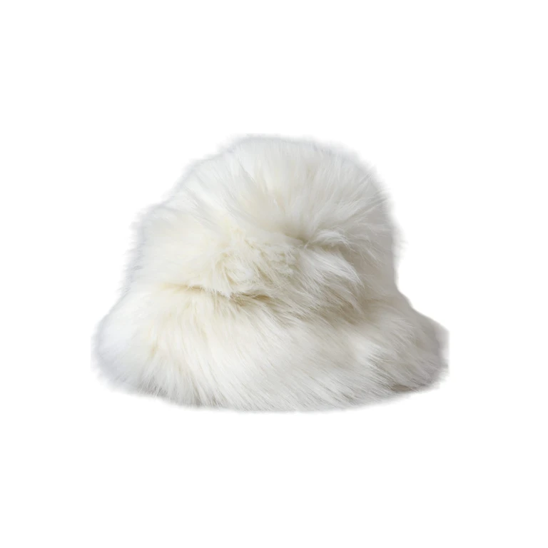 Dolce & Gabbana White Acrylic Fur Womens Bucket Hat Modacrylic Polyester - Women