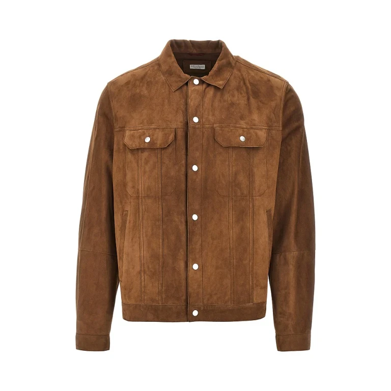 BRUNELLO CUCINELLI Suede leather jacket Man M