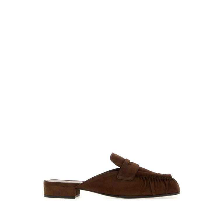 Prada Brown Suede Slippers Cacao Mocassini - Women