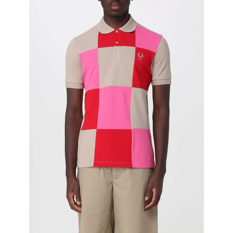 COMME DES GARÇONS Check Cotton Slim Fit Polo Shirt with Embroidered Logo (FQT501S263)