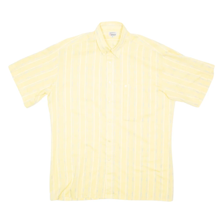 MANDA Mens Shirt Yellow Striped M