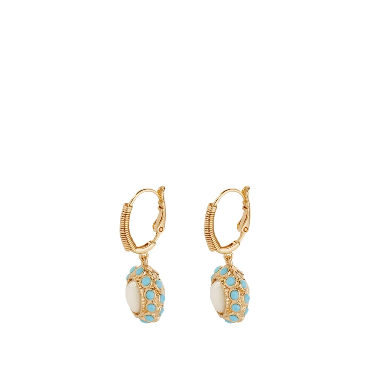 Orecchini Metallici Con Pietre Blu "Tao Splash"