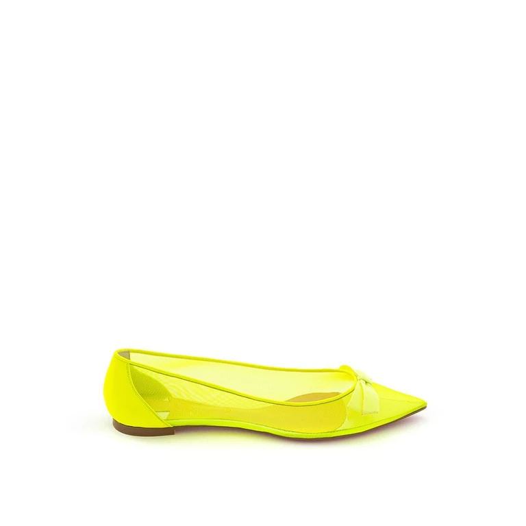 Christian Louboutin Yellow Mesh Ballet Flats - Women