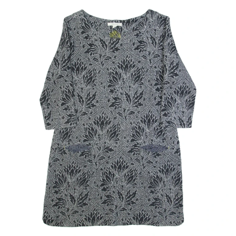 WHITE STUFF Womens Day Dress Grey Floral Knee Length UK 10