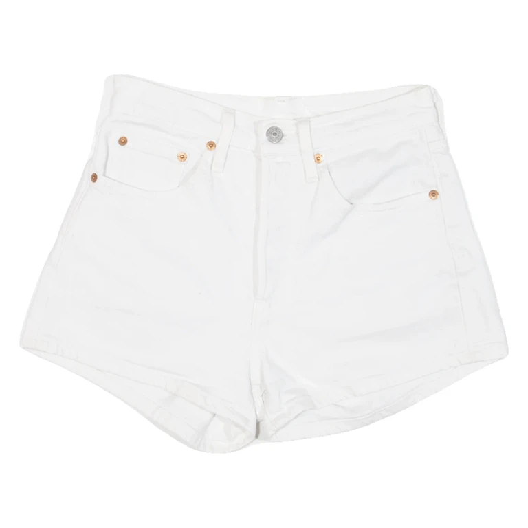 LEVI'S BIG E Womens Denim Shorts White XS W26