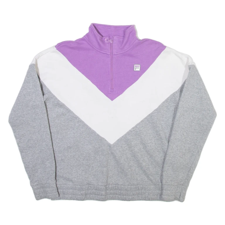 FILA Womens Sweatshirt Grey 1/4 Zip M
