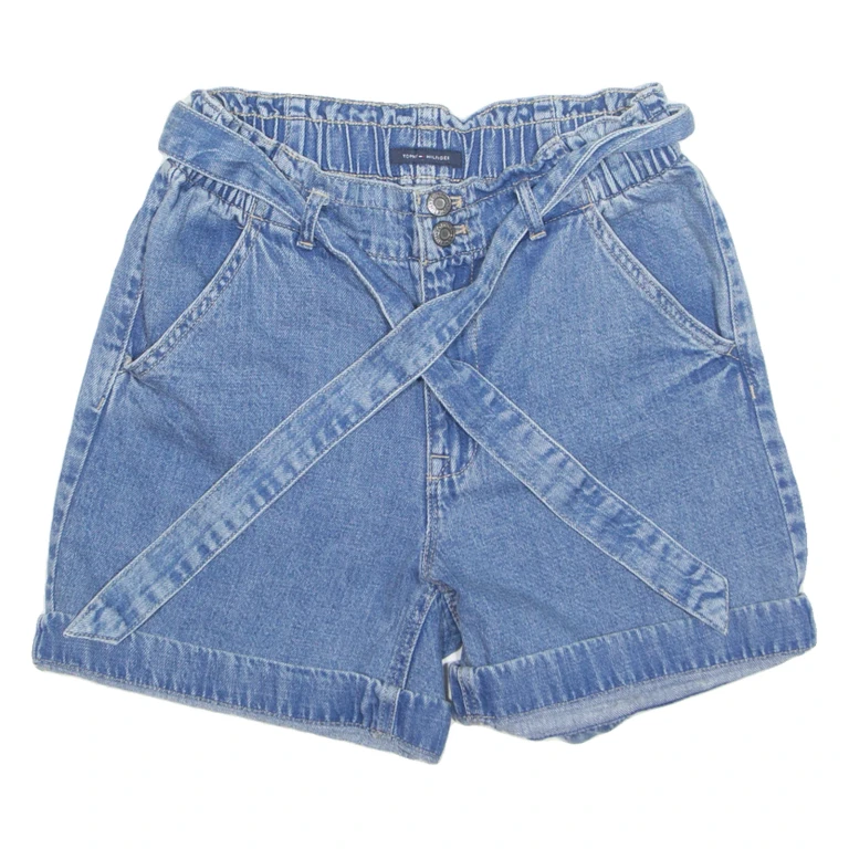 TOMMY HILFIGER Turn Up Womens Denim Shorts Blue XXS W27