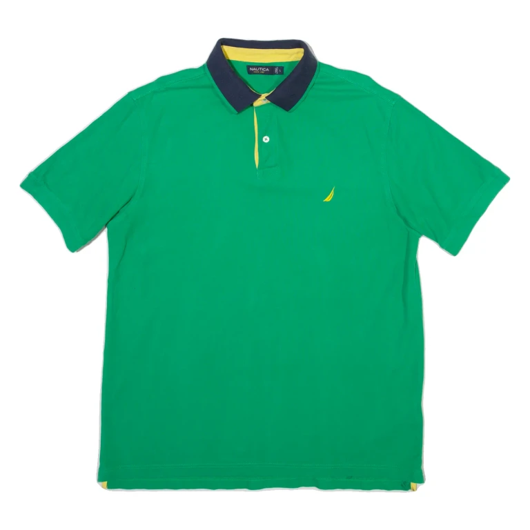 NAUTICA Mens Polo Shirt Green L