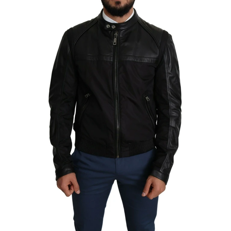 Dolce & Gabbana Black Nylon Full Zip Men Bomber Coat Jacket Clothing - Men