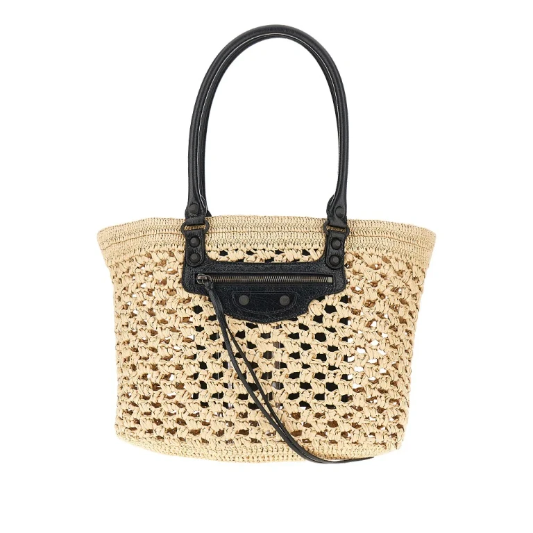 BALENCIAGA Raffia medium 'Le City' basket bag Woman One Size