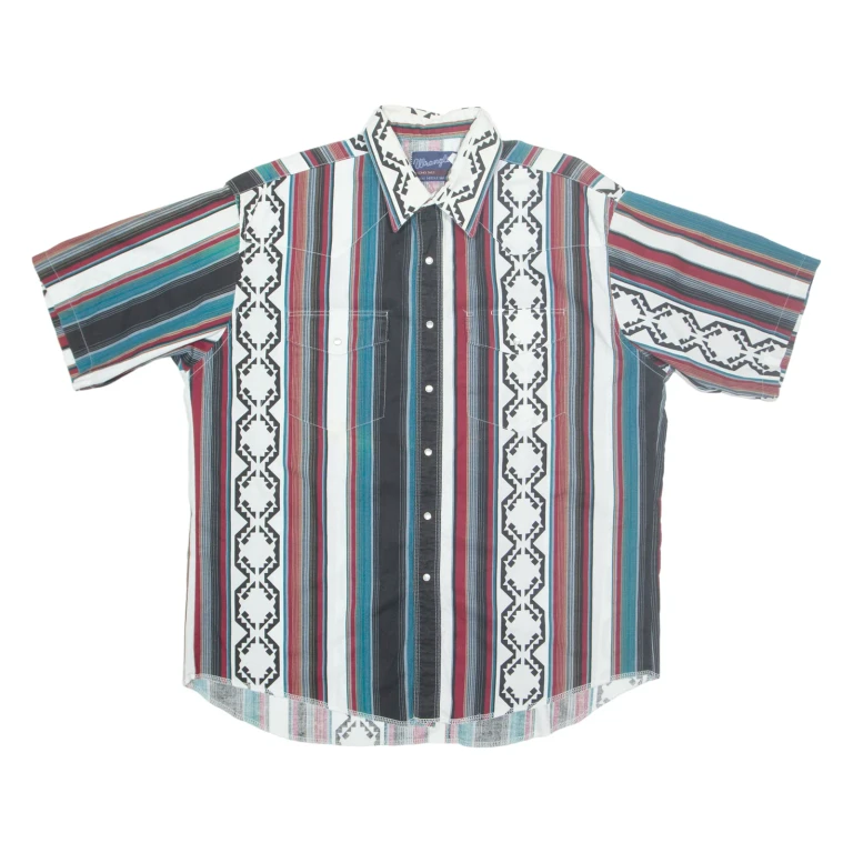 WRANGLER Mens Shirt Black Striped XL