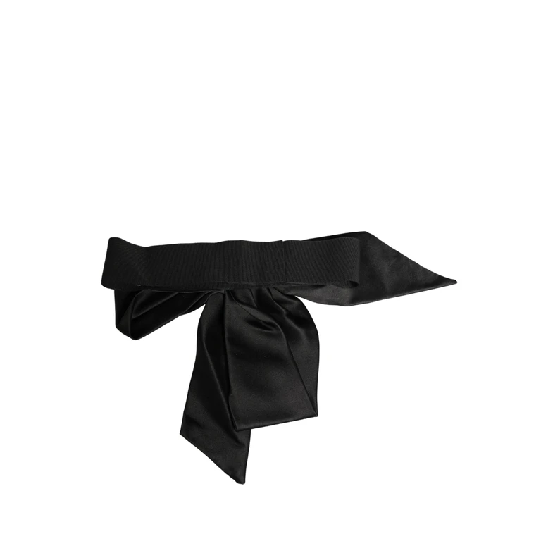 Dolce & Gabbana Black Silk Satin Sash Wide Waist Women Belt Cotton Acetate - Women