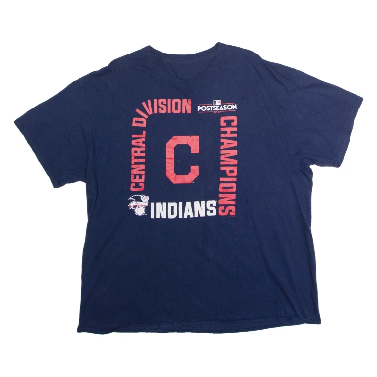 Cleveland Indians 2017 Central Division Champions Mens T-Shirt Blue USA XL