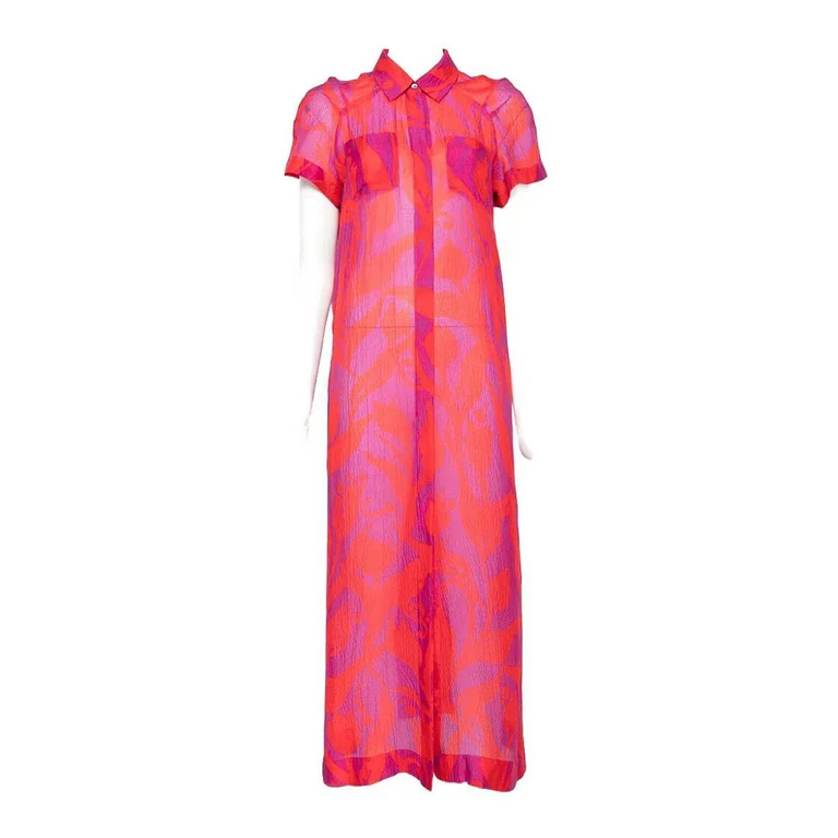 Dries Van Noten Maxi Robe - Multicolore (2610110033036FUCHSIA)