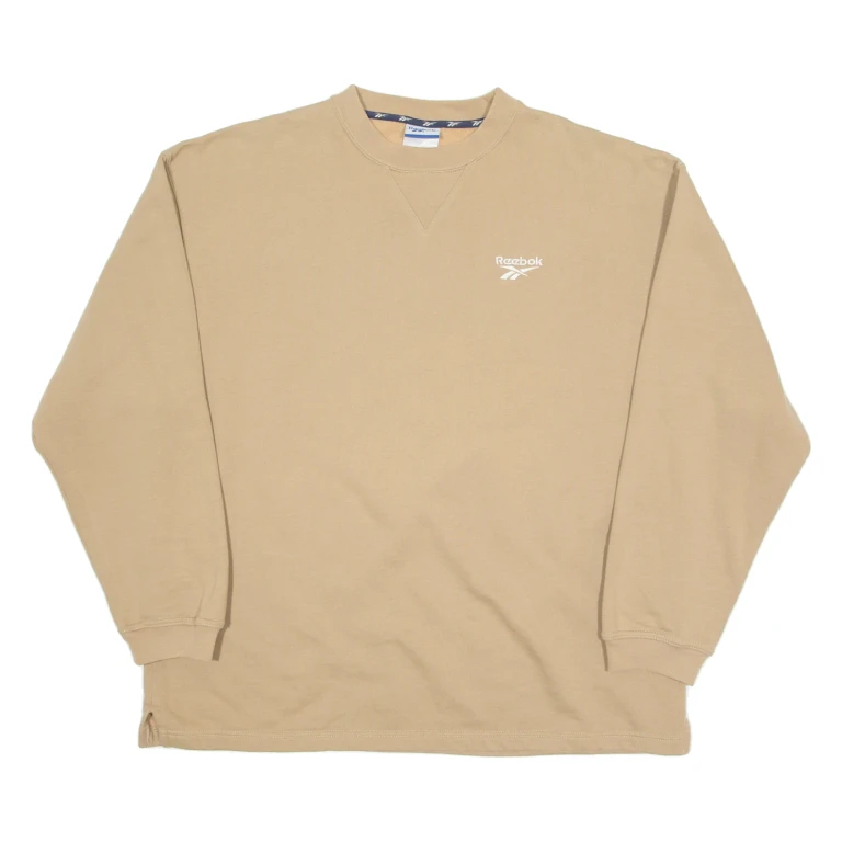 REEBOK Mens Sweatshirt Brown Crew Neck L