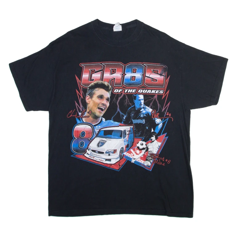 PORT & COMPANY Racing Mens T-Shirt Black XL