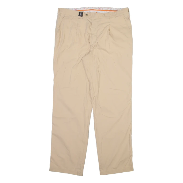 MASTERS Mens Trousers Cream Regular Straight W36 L32