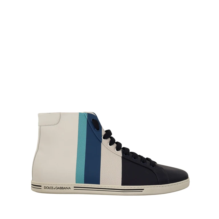 Dolce & Gabbana Multicolor Leather Mid Top Sneakers Shoes - Men