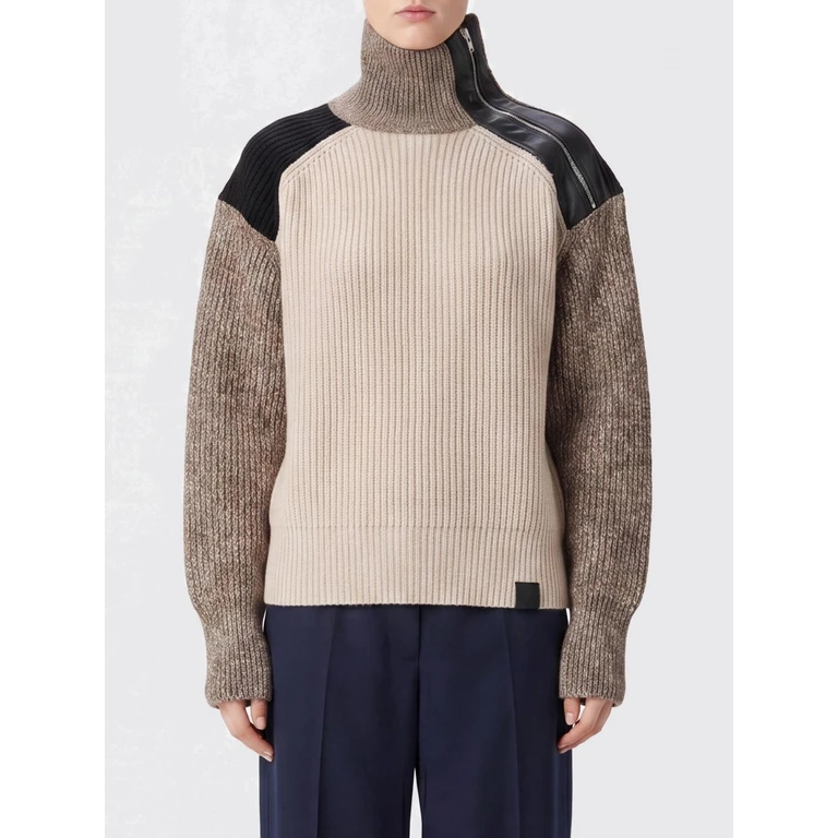 Abstract Pattern Ribbed Virgin Wool Roll-Neck (6K12393S26618490)