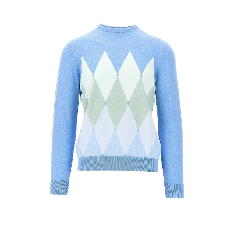 BALLANTYNE Lozenge cotton and cashmere sweater Man 48