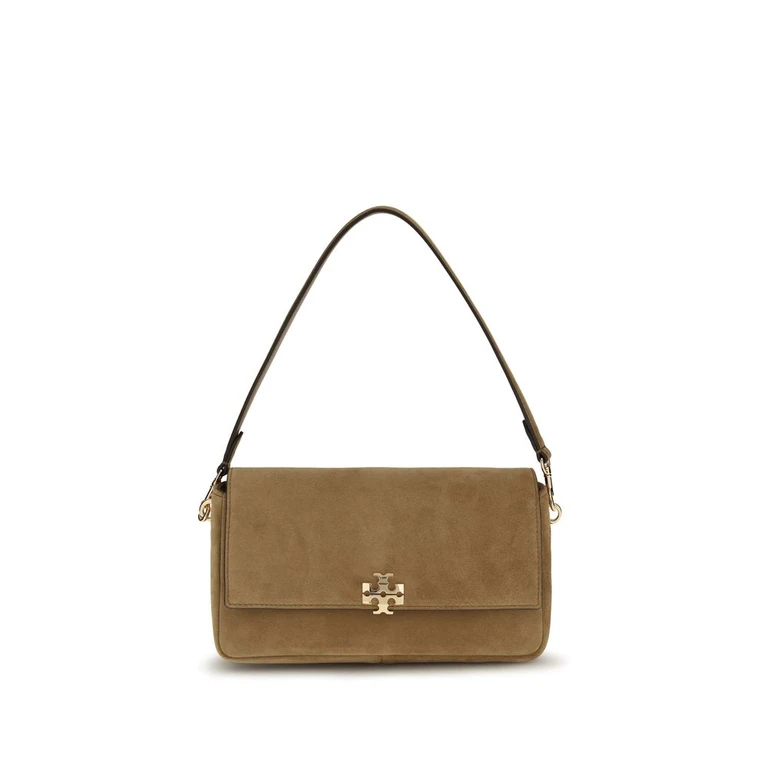 Tory Burch Charlie Brown Crossbody Bag With Adjustable And Removable Strap Logo Plate On The Front Suede For Women - Women
