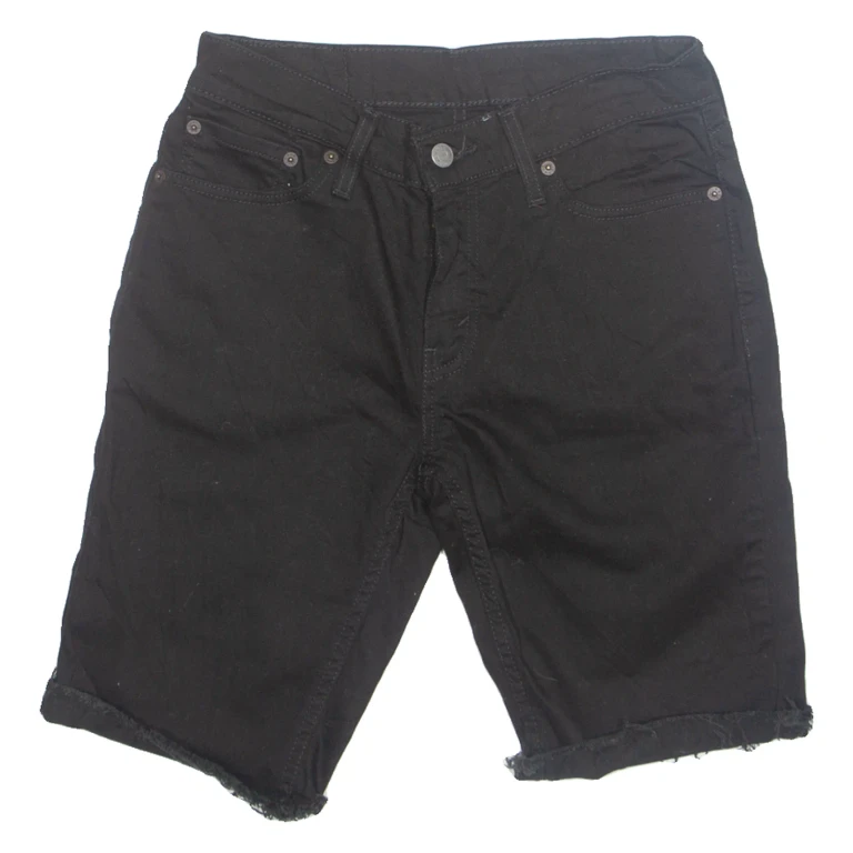 LEVI'S Cut Off Turn Up 511 Mens Denim Shorts Black S W28