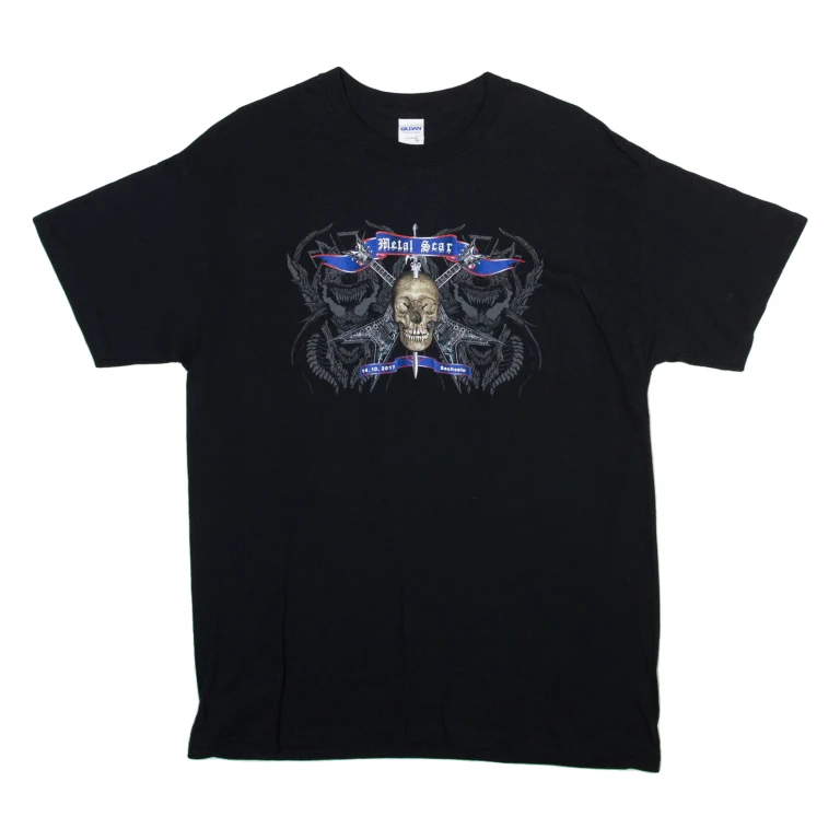 GILDAN Metal Scar Mens Band T-Shirt Black L