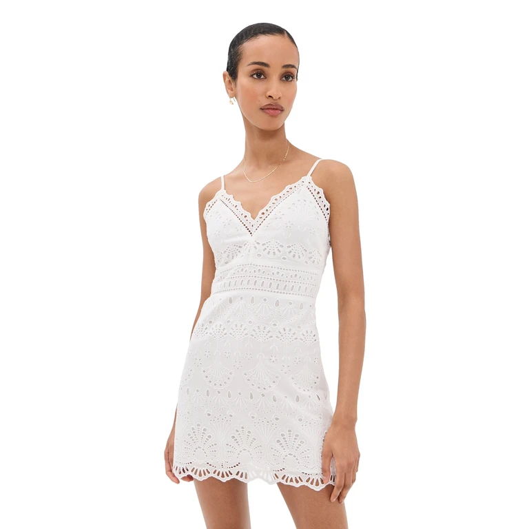 LoveShackFancy Peppy Dress Optic White 6