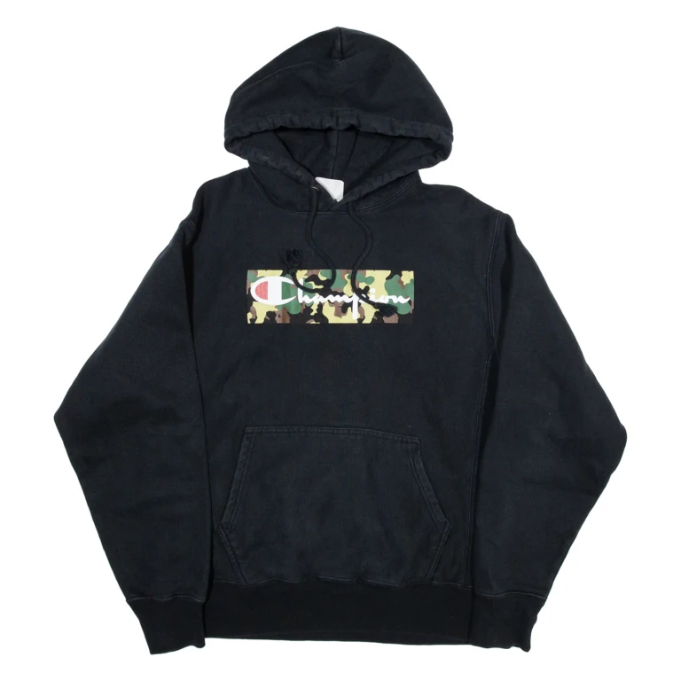CHAMPION REVERSE WEAVE Mens Black Hoodie M