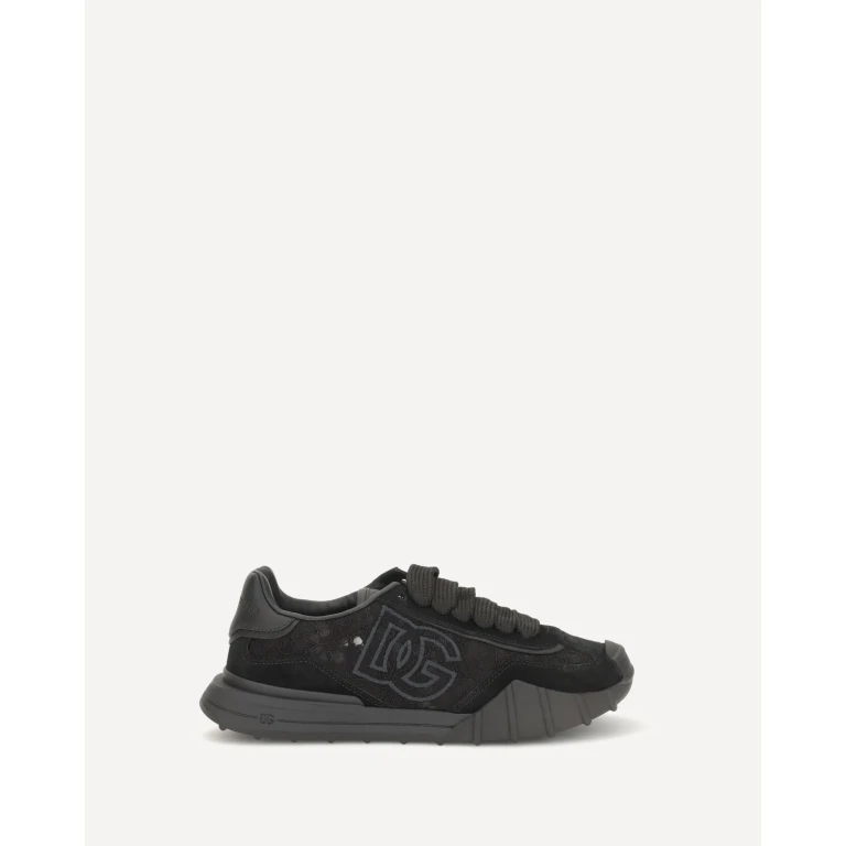 Schwarze Kalbsleder Bos Taurus Chunky Sneakers