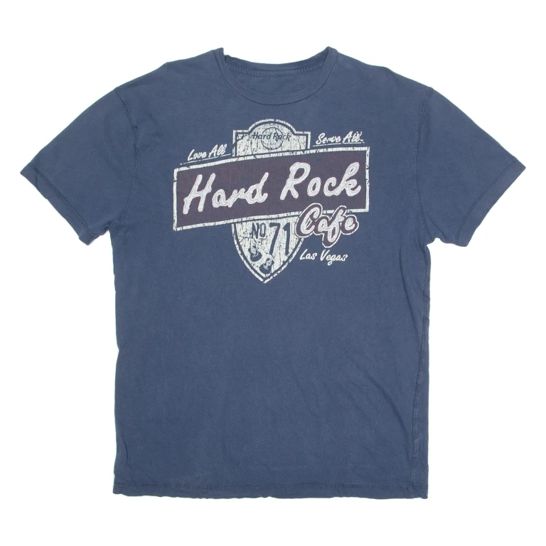 HARD ROCK CAFE Las Vegas Mens T-Shirt Blue Crew Neck M