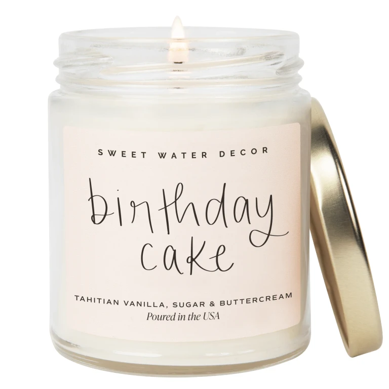 Birthday Cake Soy Candle - Clear Jar - 9 oz