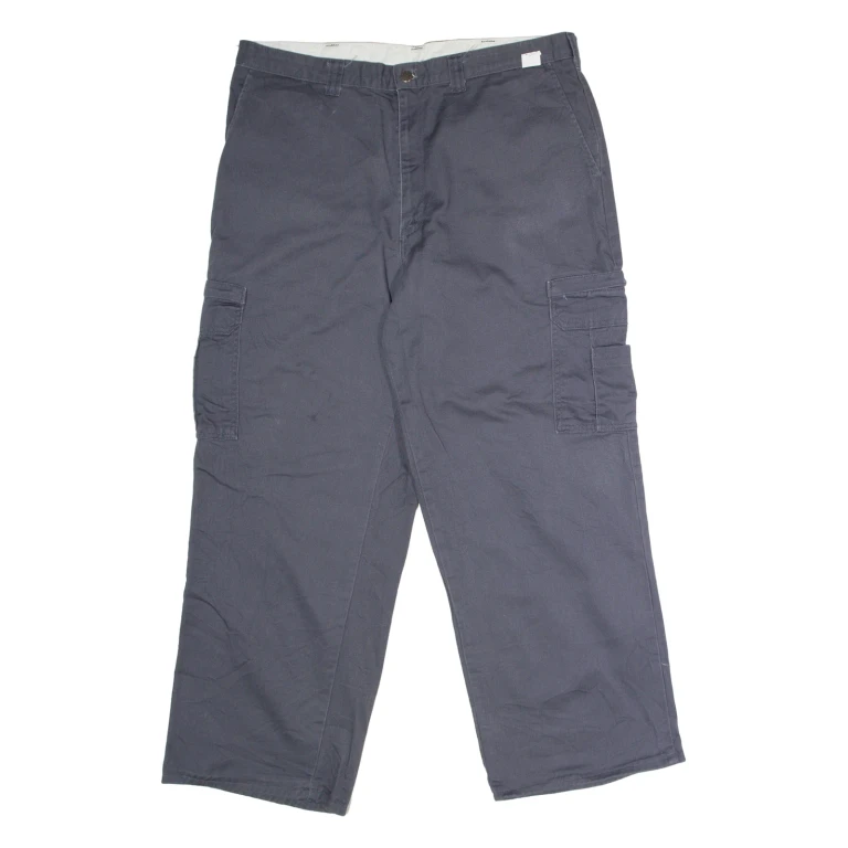 DICKIES Workwear Cargo Mens Twill Trousers Grey Regular Straight W38 L29