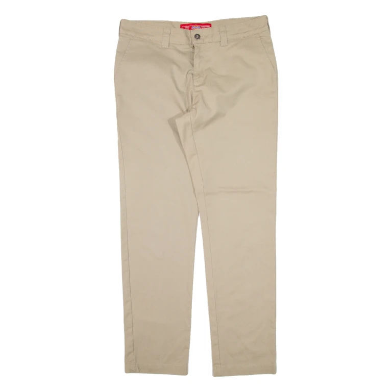 DICKIES Workwear Mens Trousers Beige Slim Tapered W32 L30