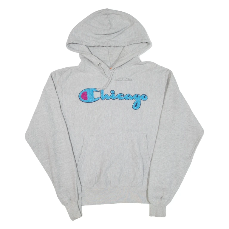 CHAMPION REVERSE WEAVE Chicago Womens Grey Hoodie USA S