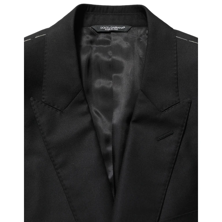 Dolce & Gabbana Black Wool Single Breasted Blazer Jacket Virgin Silk Clothing - Men