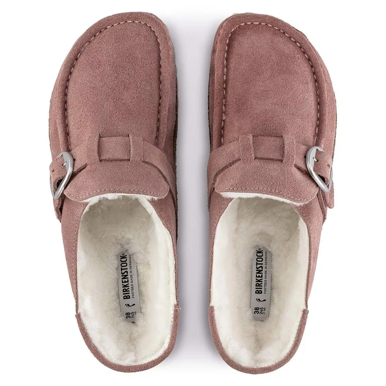 Unisex Buckley Shearling Suede Leather Pink Clay