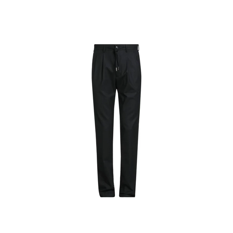 Black Elastane Casual Pants - Men